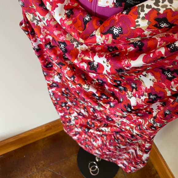 Ann Taylor Sleeveless Dress 2P Red/Black Floral - Picture 9 of 14